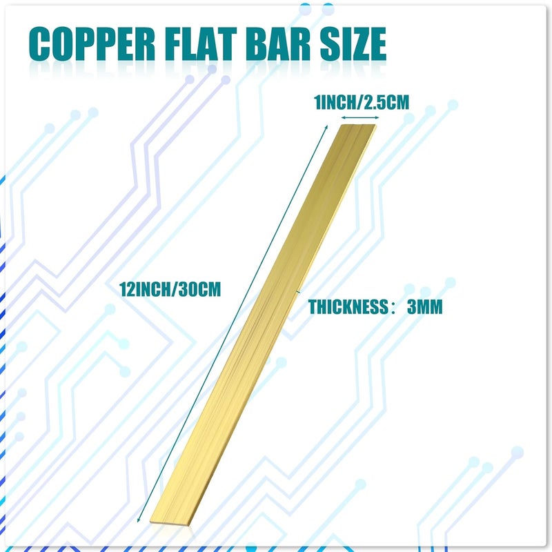 Yaocom 4 Pcs C360 Brass Flat Bar Stock 1/8" x 1" x 12" Rectangle Square Metal Solid Bars Stock Brass Plate for Knife Making, Craft Hobby - Image 2